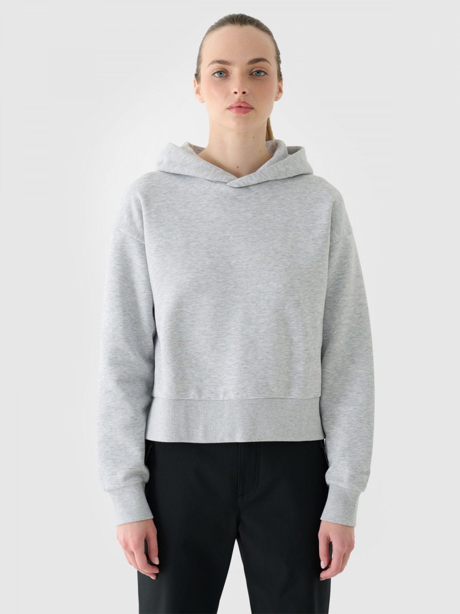 Damska bluza dresowa nierozpinana z kapturem Outhorn OTHWAW24TSWSF1684 - szara