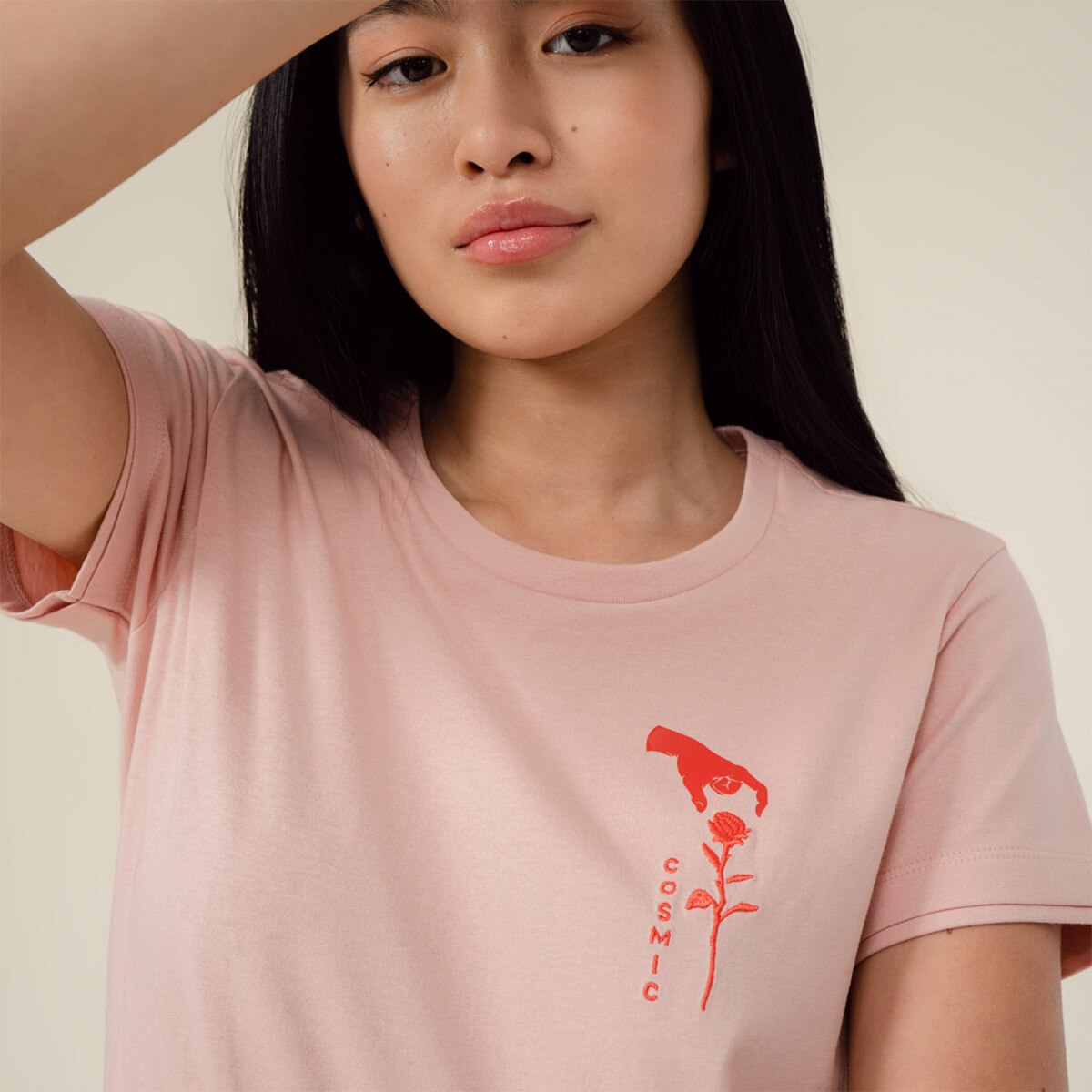 Outhorn Damski t-shirt z nadrukiem OUTHORN TSD611 Jasny róż