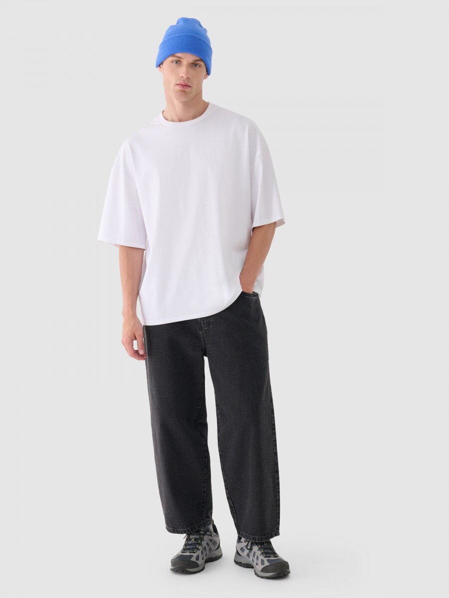 Męskie jeansy baggy Outhorn OTHWAW24TJNSM009 - czarne