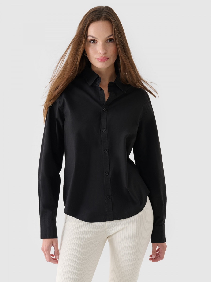 Damska koszula bawełniana  Outhorn OTHWAW24TSHIF071 - czarna