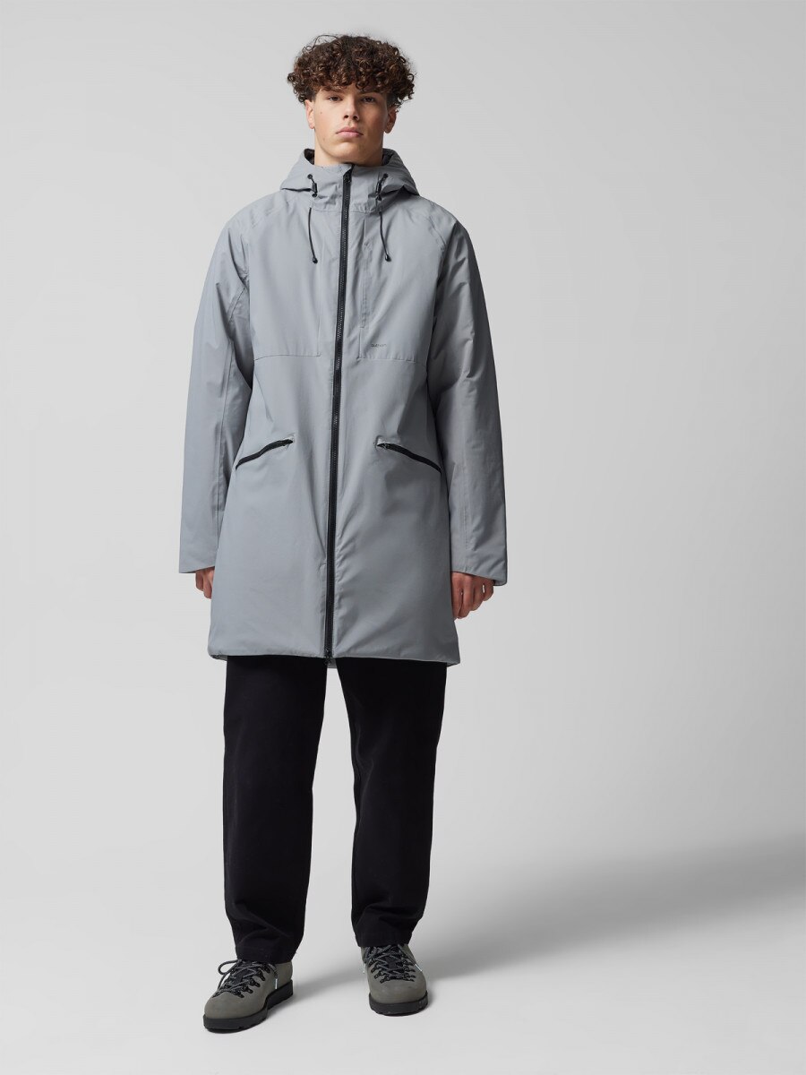 Męska kurtka parka przejściowa Outhorn OTHAW22TJACM005 - szara