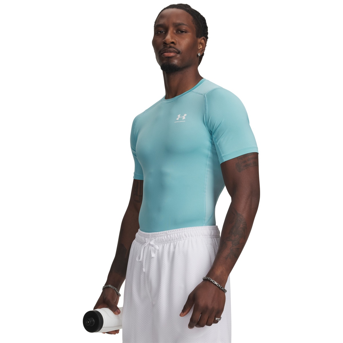 Męska koszulka treningowa UNDER ARMOUR UA HG Armour Comp SS - niebieska