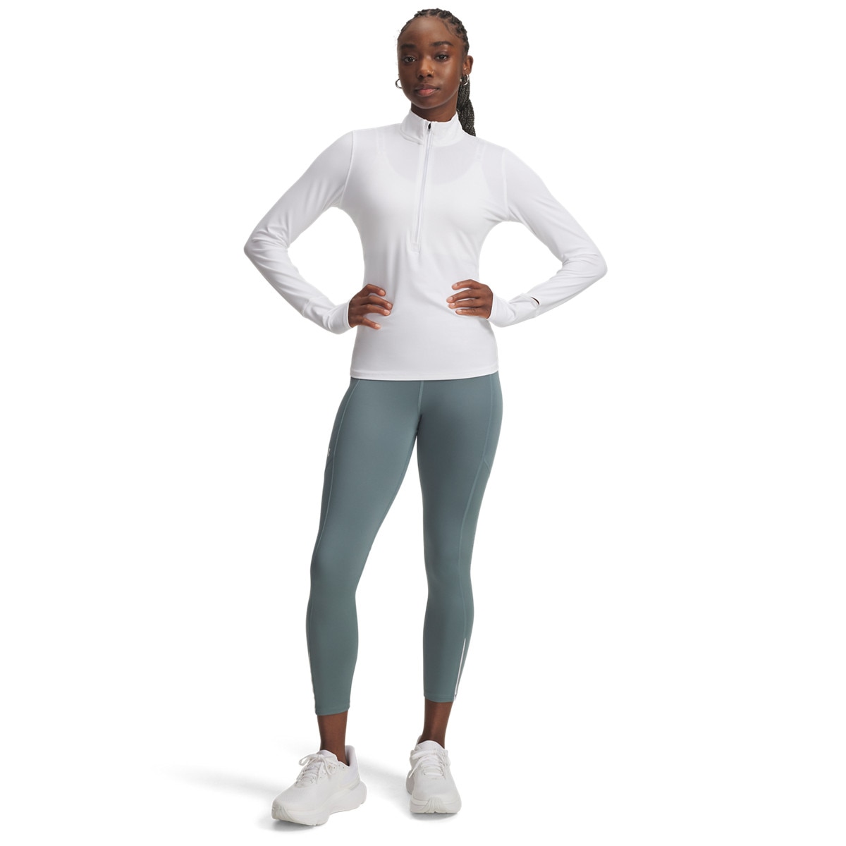 Damskie legginsy do biegania Under Armour UA Launch Ankle Tights - niebieskie