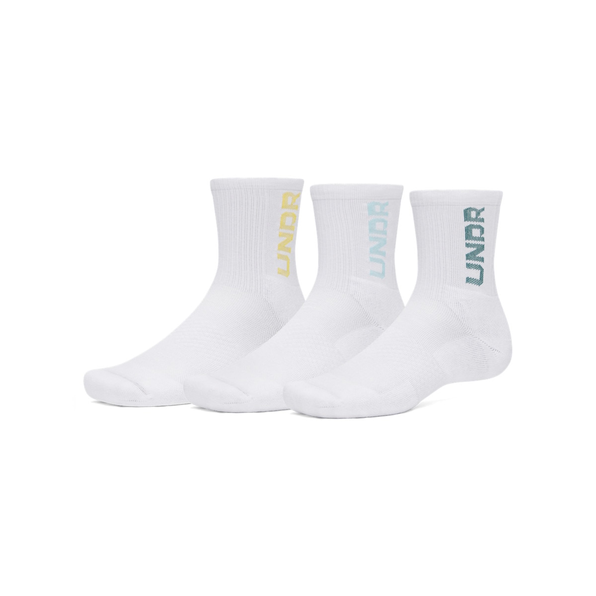 Skarpetki treningowe uniseks (3-pack) Under Armour UA 3-Maker Mid-Crew - białe