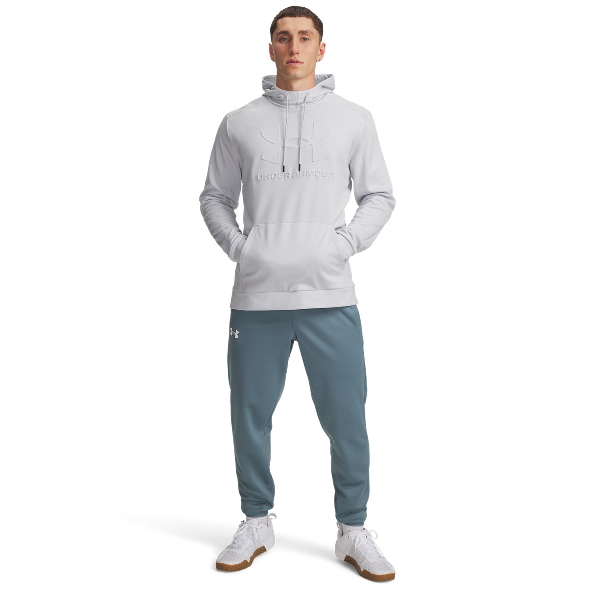 Męskie spodnie treningowe Under Armour UA Armour Fleece Joggers - niebieskie