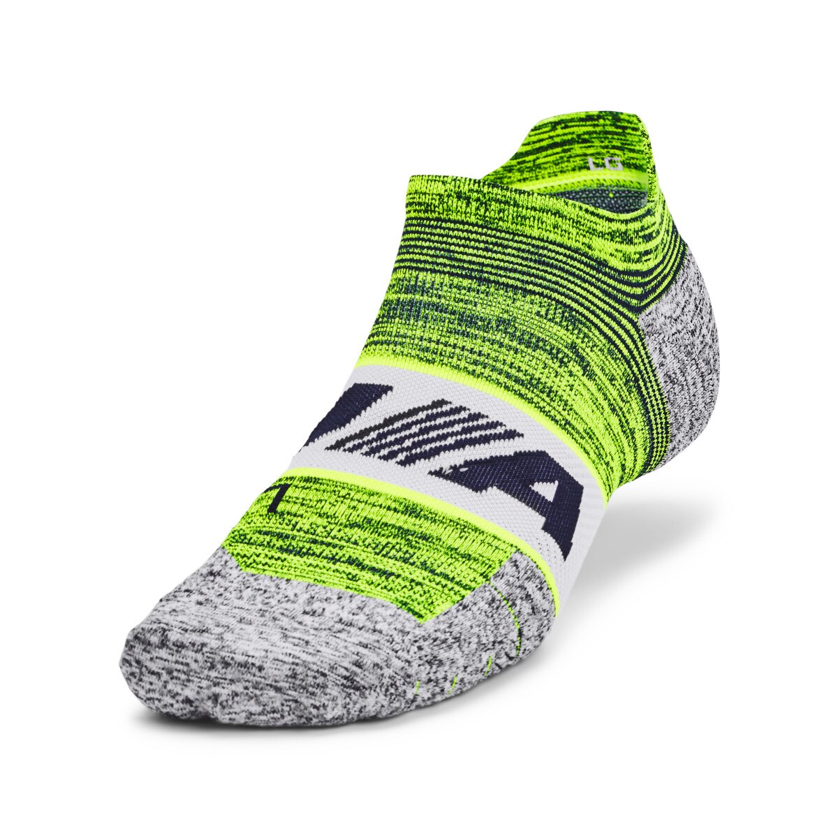 Skarpetki do biegania uniseks Under Armour UA AD Run Cushion 1pk NS Tab - limonka