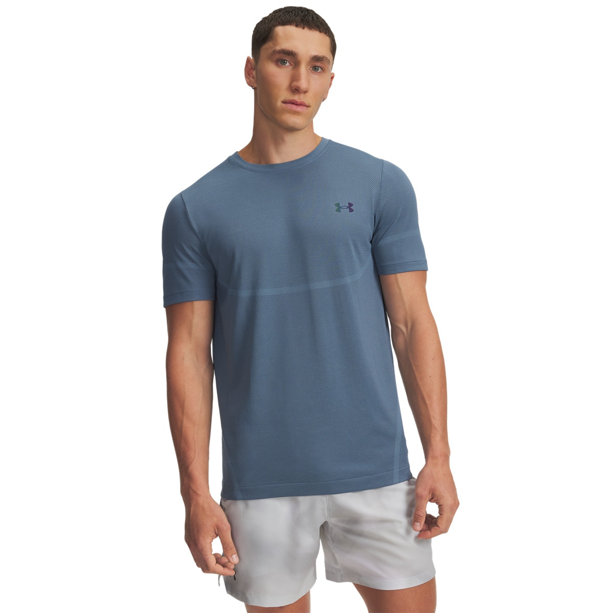 Męska koszulka treningowa Under Armour UA Vanish Elite Seamless SS - niebieska