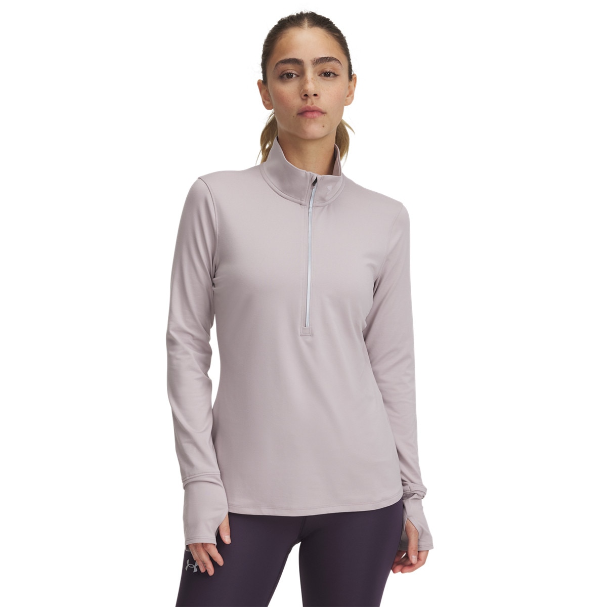Damska bluza do biegania nierozpinana bez kaptura Under Armour UA Launch Pro Half Zip - beżowa