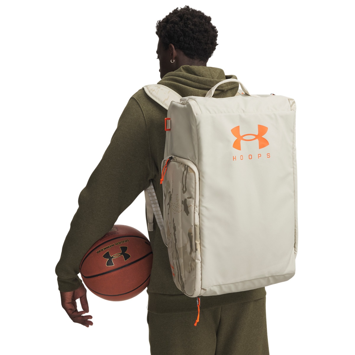 Torba treningowa uniseks 50 l Under Armour UA Contain Duo MD BP Duffle - beżowa
