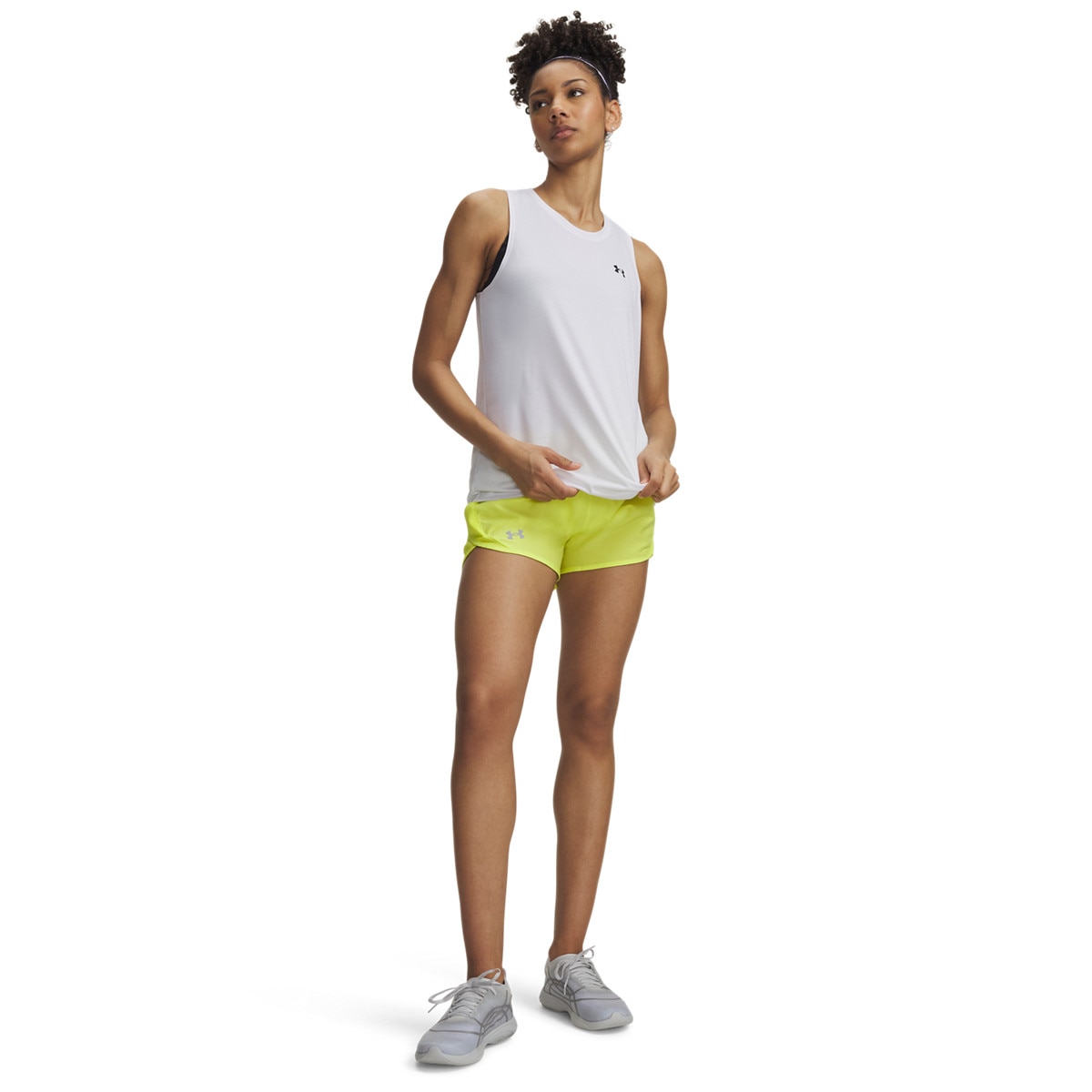 Damskie spodenki do biegania Under Armour UA Fly By 3'' Shorts - żółte