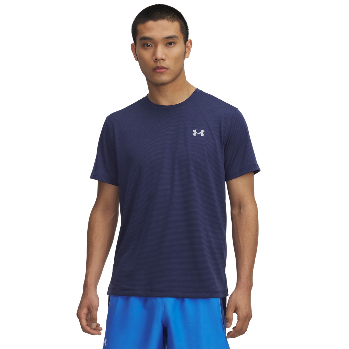 Męska koszulka do biegania Under Armour UA Launch Shortsleeve - granatowa