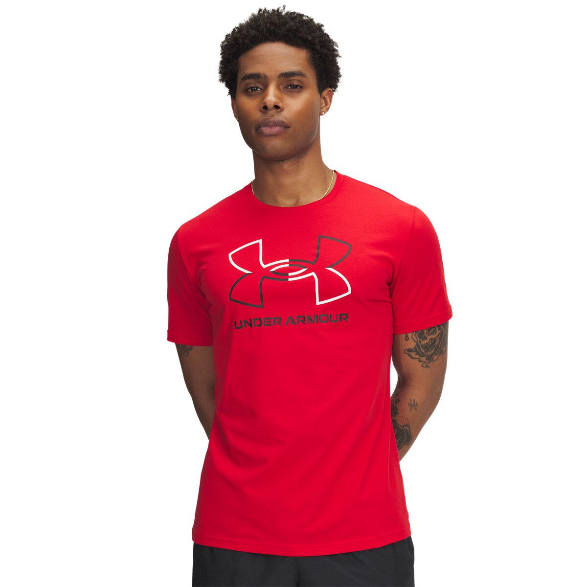 Męski t-shirt z nadrukiem Under Armour UA Gl Foundation Update Ss - czerwony