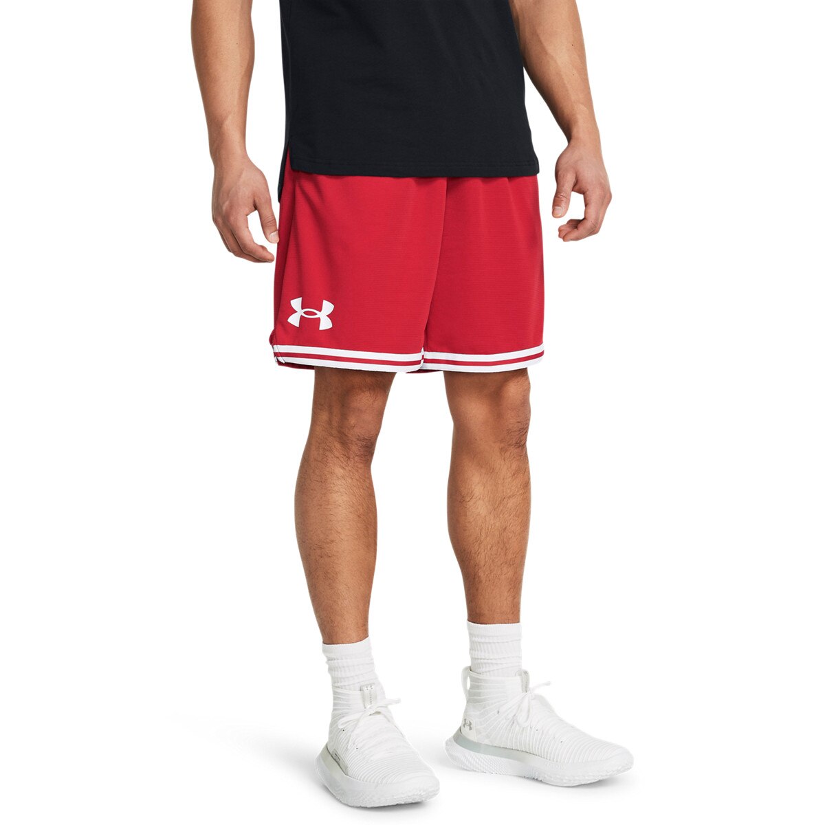 Męskie spodenki do koszykówki Under Armour UA 10\" Perimeter Short - czerwone