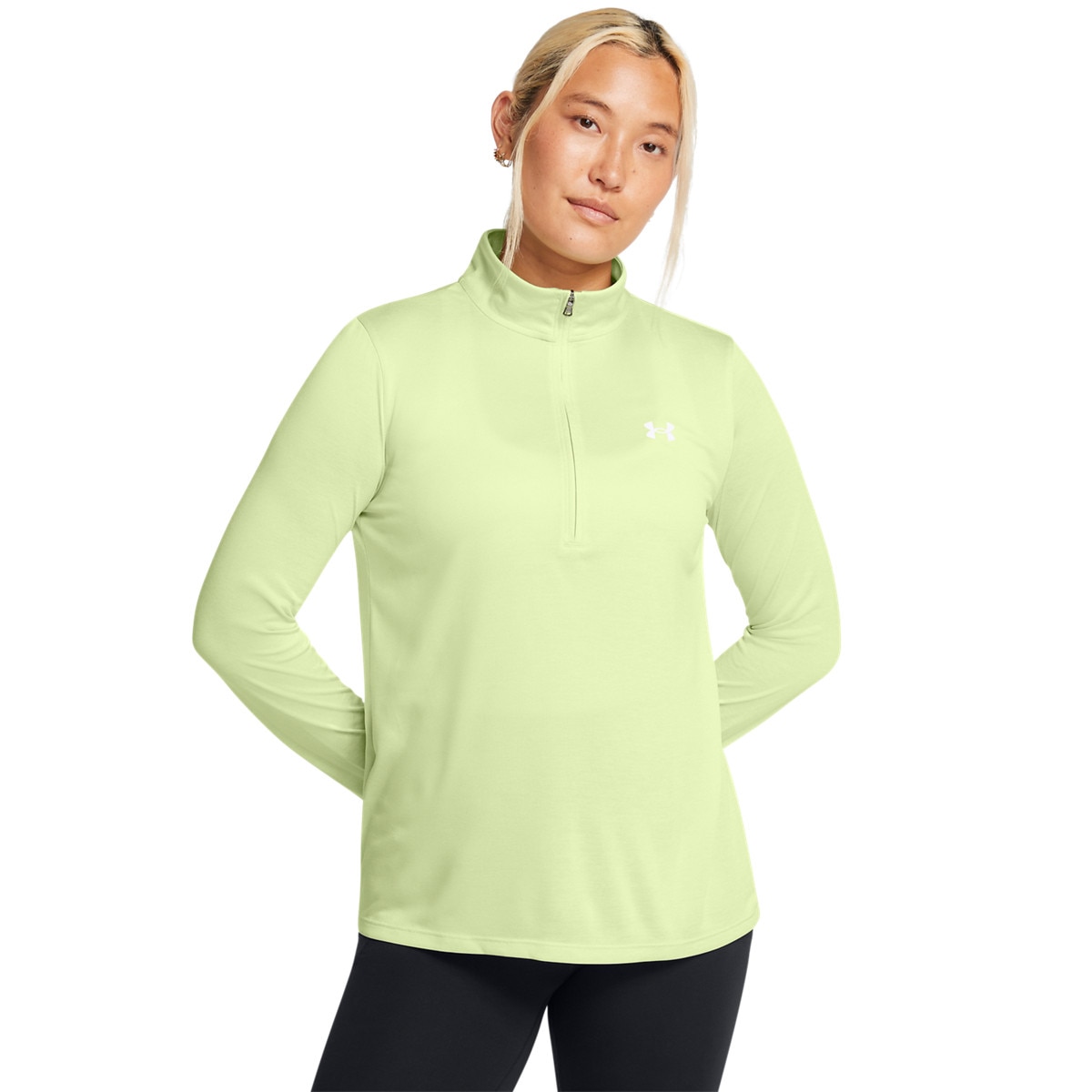 Damski longsleeve treningowy Under Armour Tech 1/2 Zip- Twist - zielony