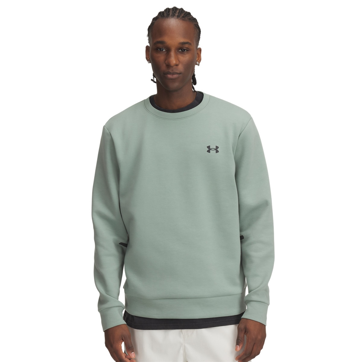 Męska bluza dresowa nierozpinana bez kaptura Under Armour UA Unstoppable Flc Crew Eu - zielona