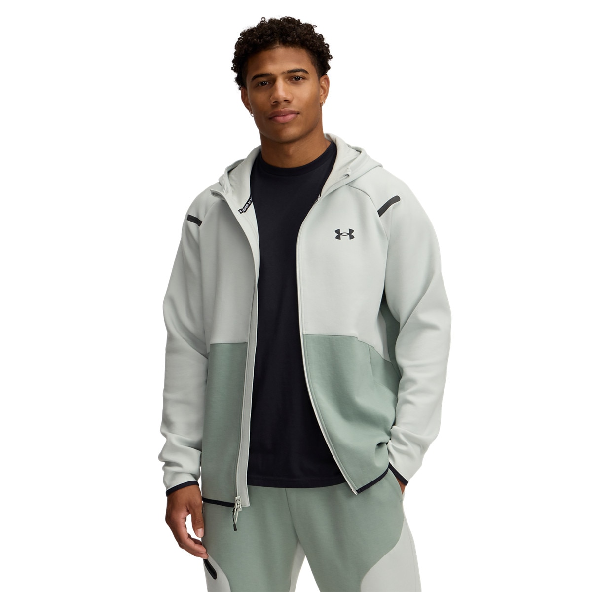 Męska bluza dresowa rozpinana z kapturem Under Armour UA Unstoppable Fleece Full-Zip - zielona