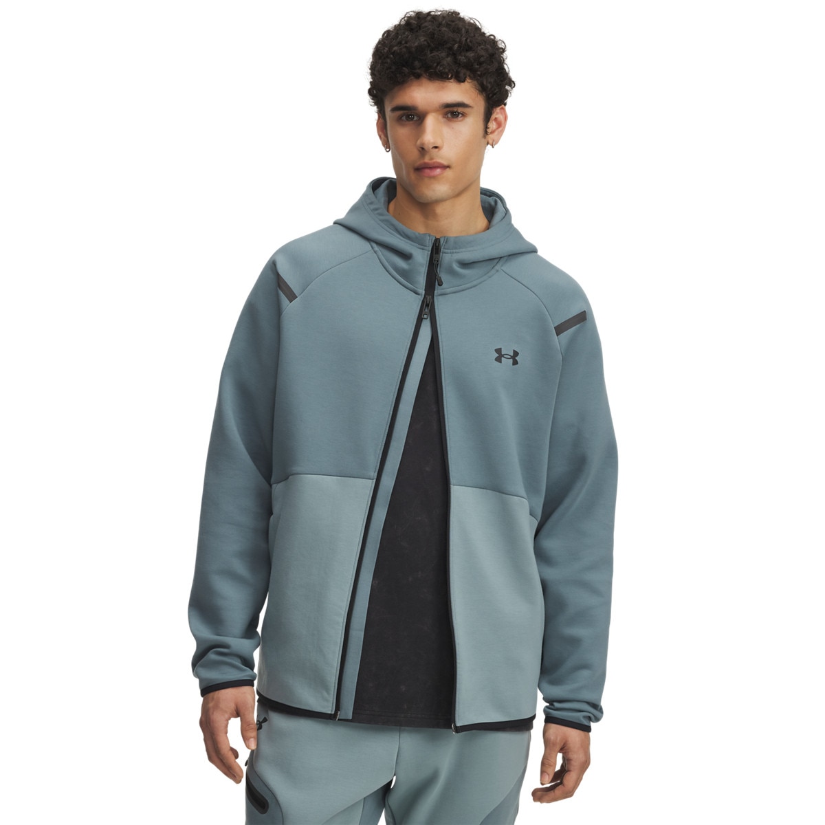 Męska bluza dresowa rozpinana z kapturem Under Armour UA Unstoppable Flc Fz Hd Eu - niebieska