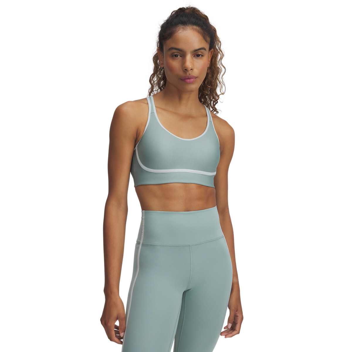 Biustonosz treningowy Under Armour Infinity Mid Piped - zielony