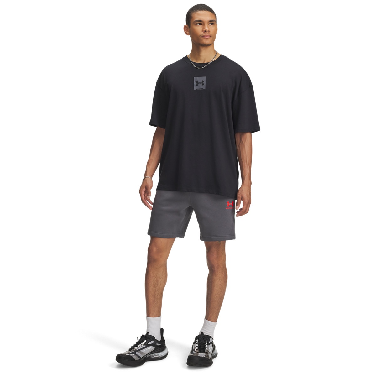 Męskie spodenki dresowe Under Armour UA Icon Fleece Short Taping - szare