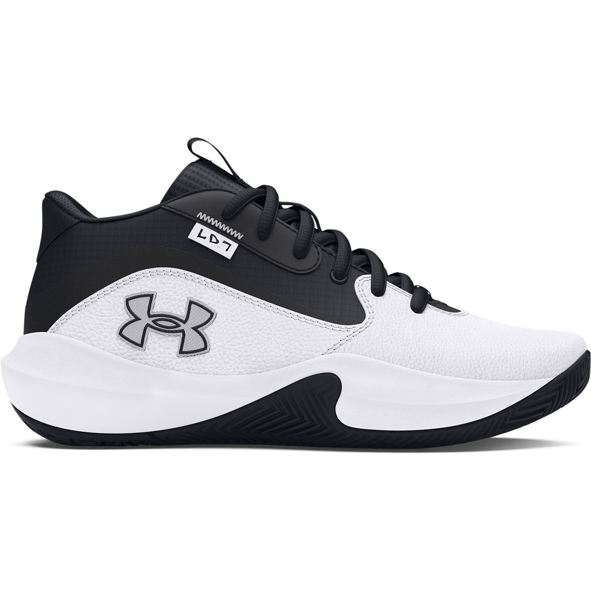 Dziecięce buty do koszykówki Under Armour UA Gs Lockdown 7 - białe