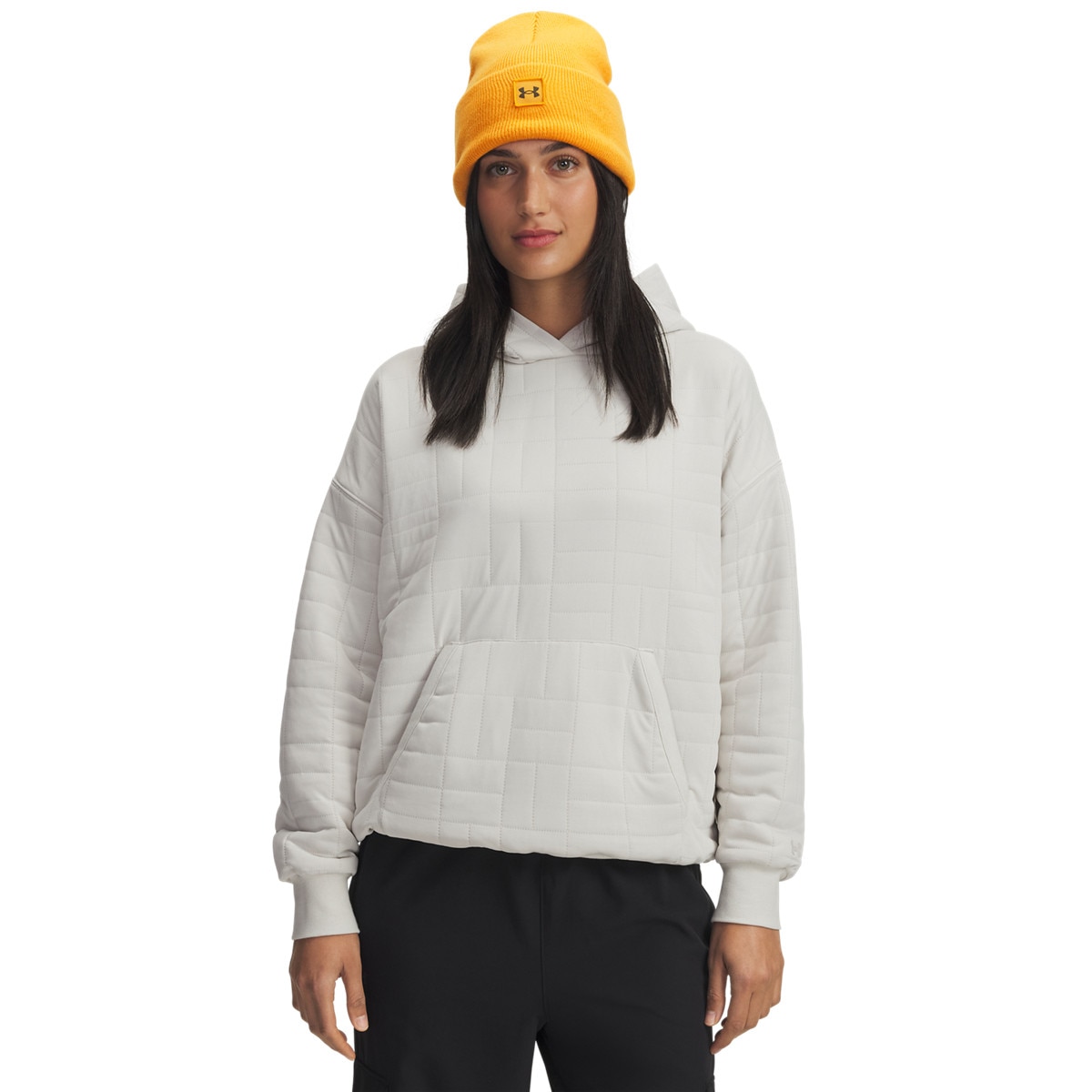 Damska bluza nierozpinana z kapturem Under Armour UA Unstoppable Fleece Textured - biała