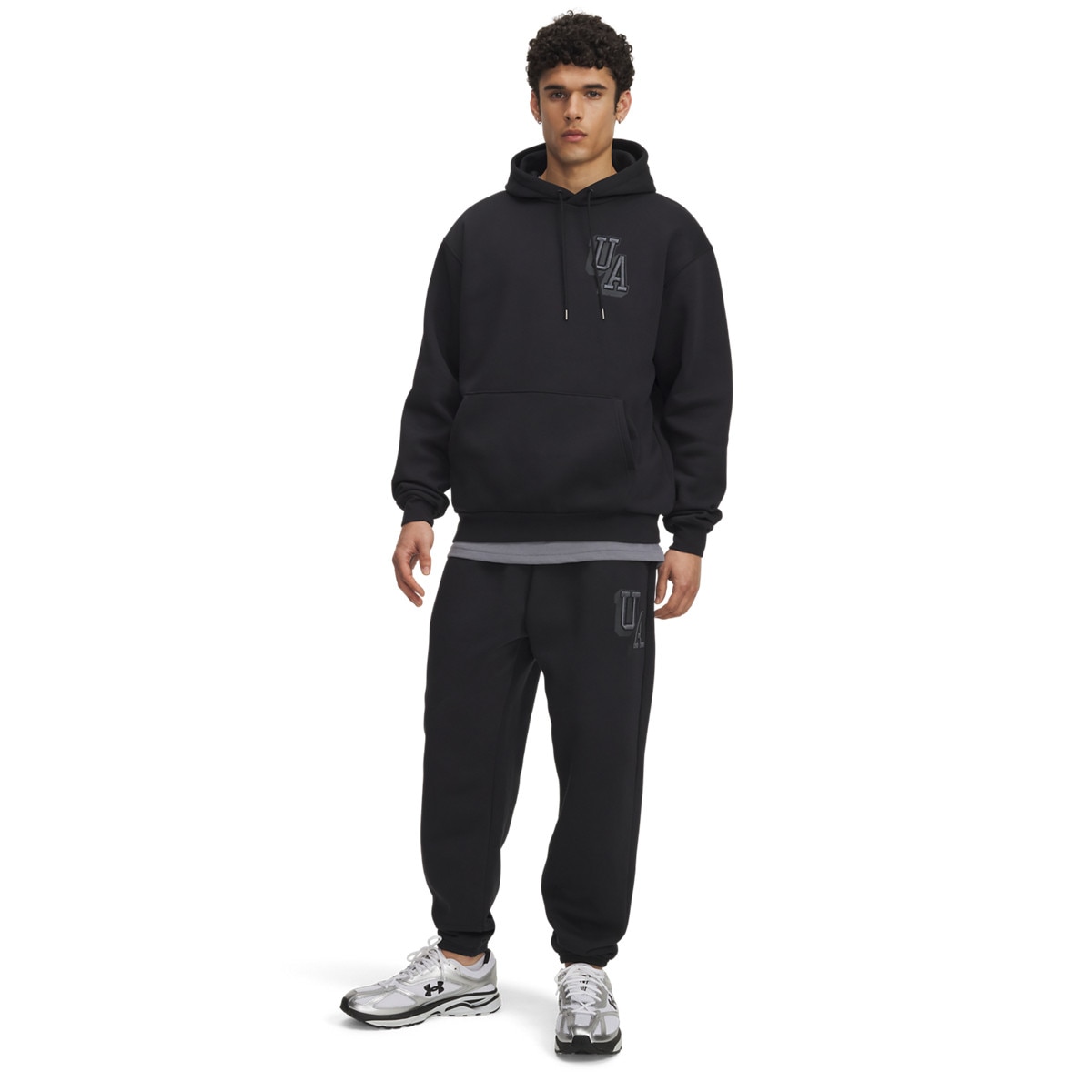 Męskie spodnie dresowe joggery Under Armour UA Icon Flc Graphic - czarne