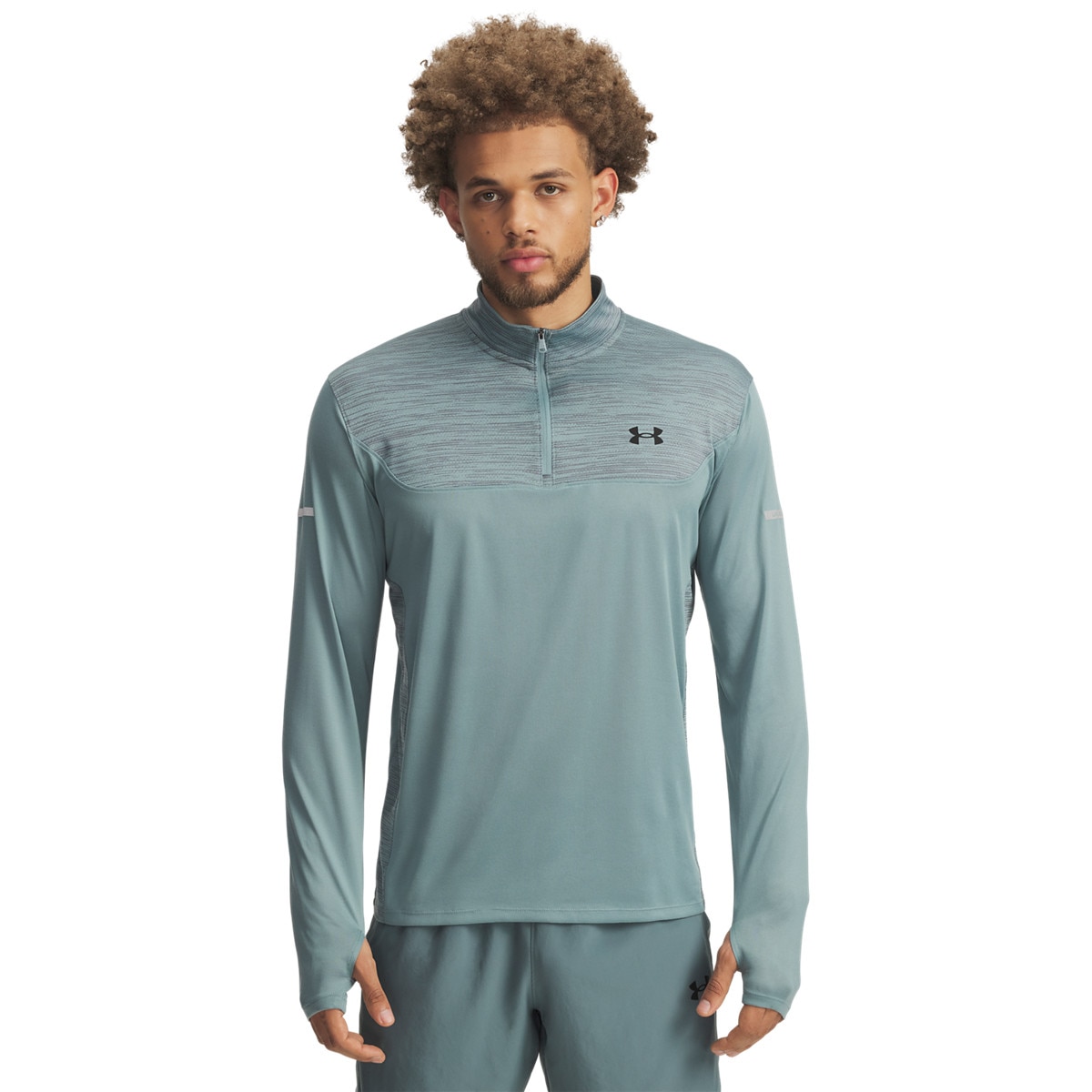Męska bluza treningowa nierozpinana bez kaptura Under Armour UA Tech Utility 1/4 Zip - niebieska
