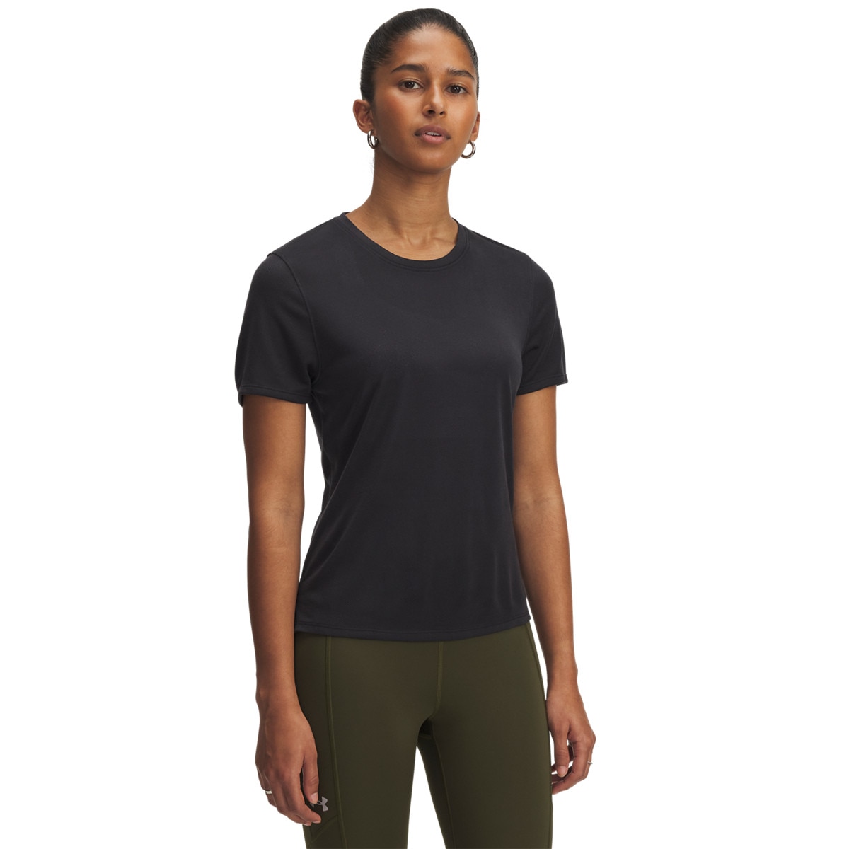 Damska koszulka do biegania Under Armour UA Launch Jacquard SS - czarna