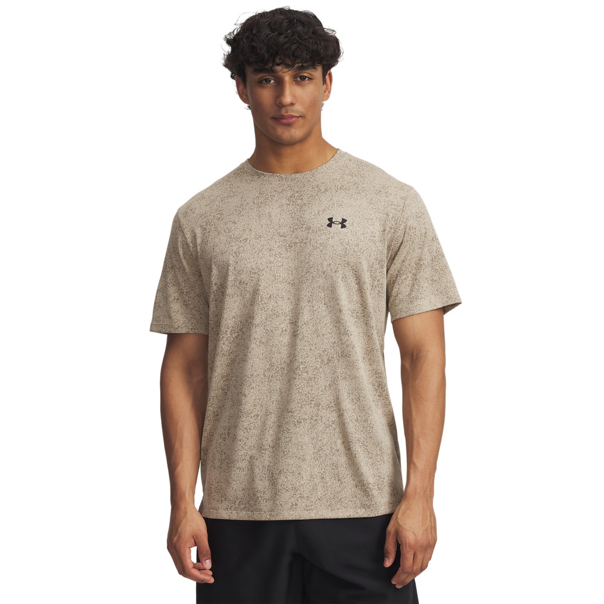 Męska koszulka treningowa Under Armour UA Tech Tee Pixelate - beżowa