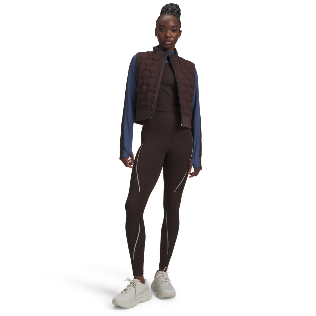 Damskie legginsy treningowe Under Armour Halo CW - brązowe