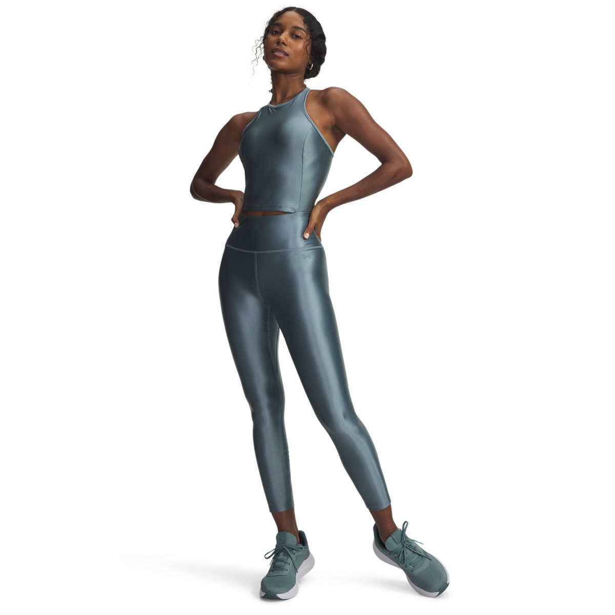 Damskie legginsy treningowe Under Armour UA Motion Shine - niebieskie