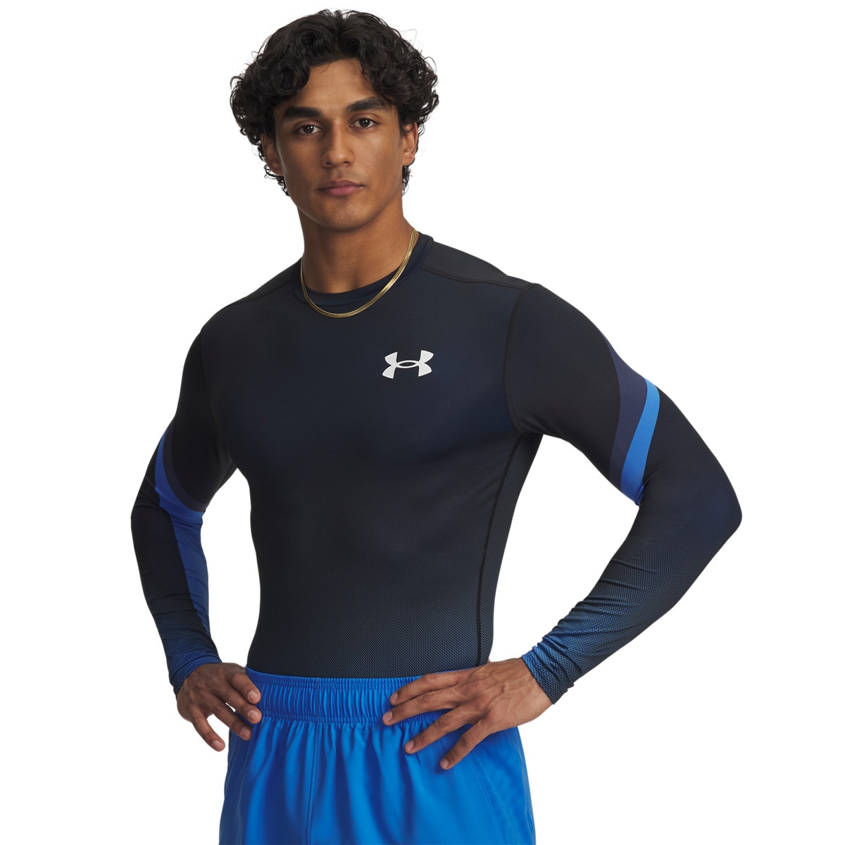 Męski longsleeve treningowy Under Armour UA Heatgear Sub Crew LS - granatowa