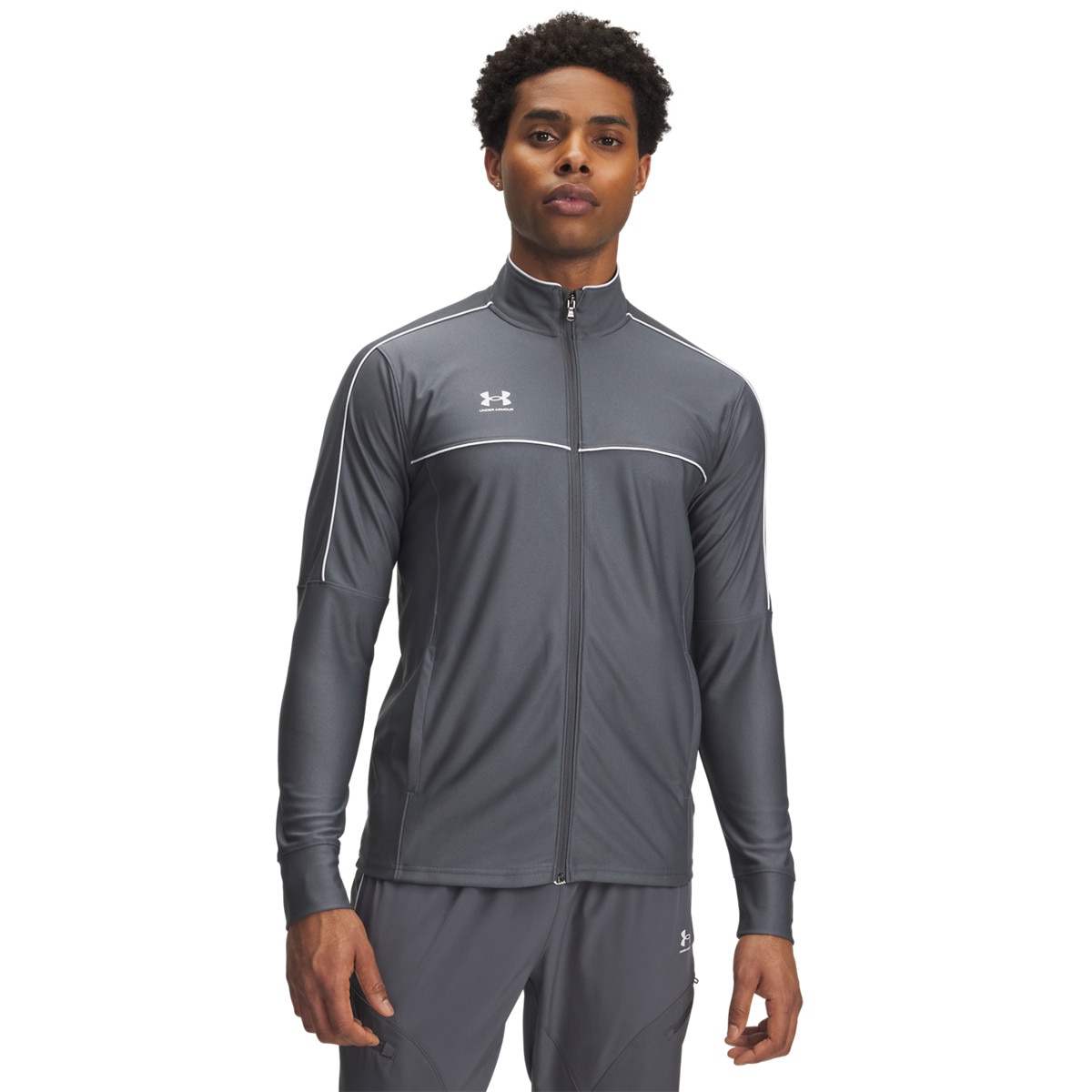 Męska bluza treningowa rozpinana Under Armour UA Challenger - szara