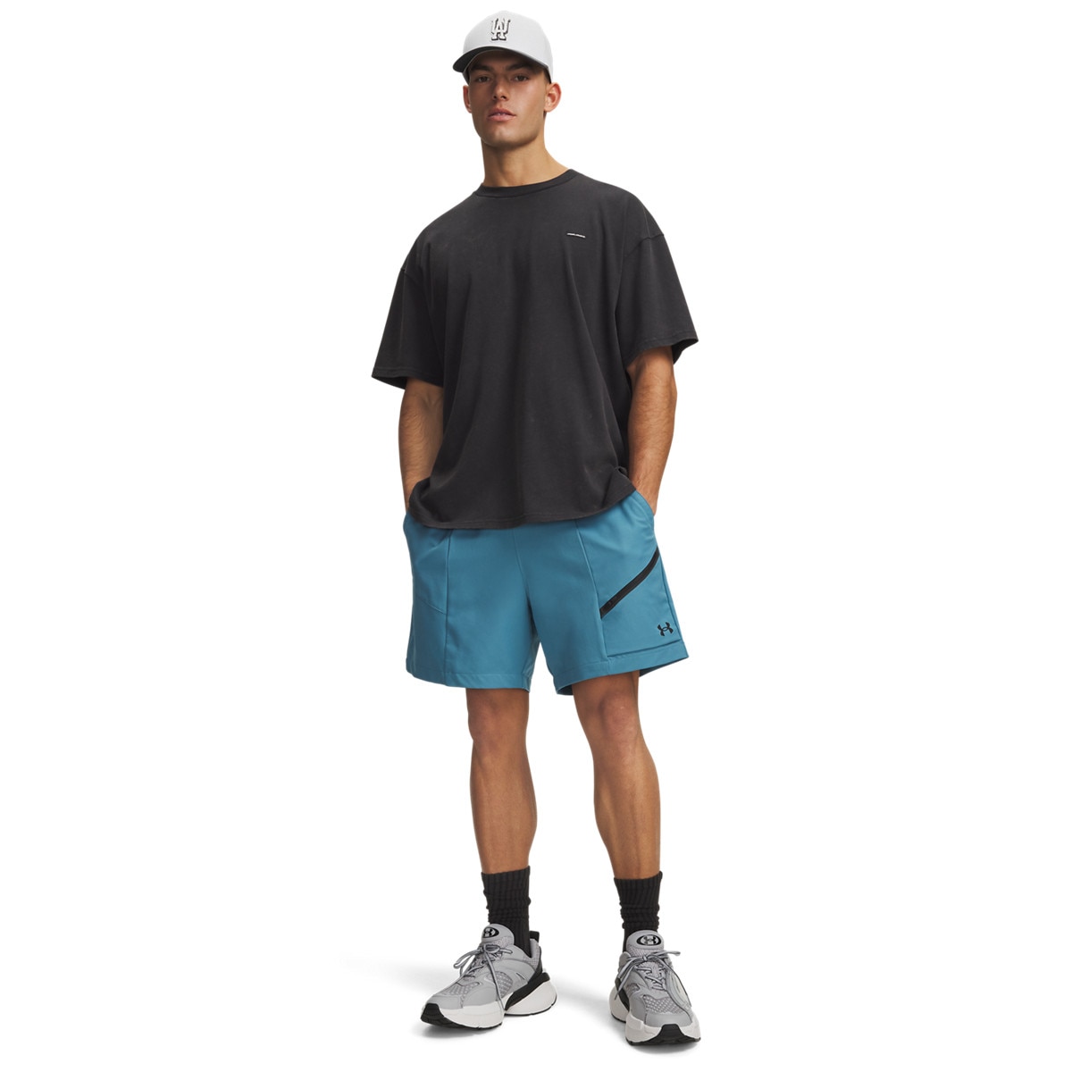 Męskie spodenki Under Armour UA Unstoppable Woven Shorts - niebieskie