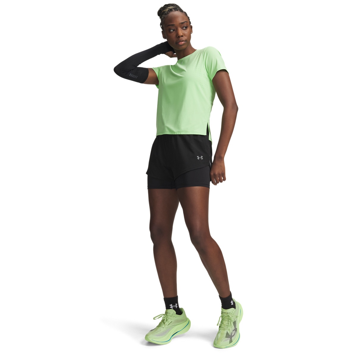 Damskie spodenki do biegania Under Armour UA Velociti Pro 4" 2n1 Short - czarne