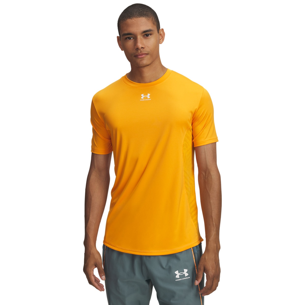 Męska koszulka piłkarska Under Armour UA M Challenger Pro SS - pomarańczowa