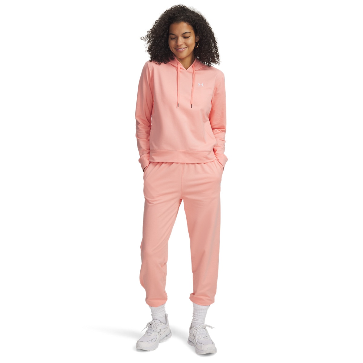 Damskie spodnie dresowe joggery Under Armour Sport Terry Jogger - różowe