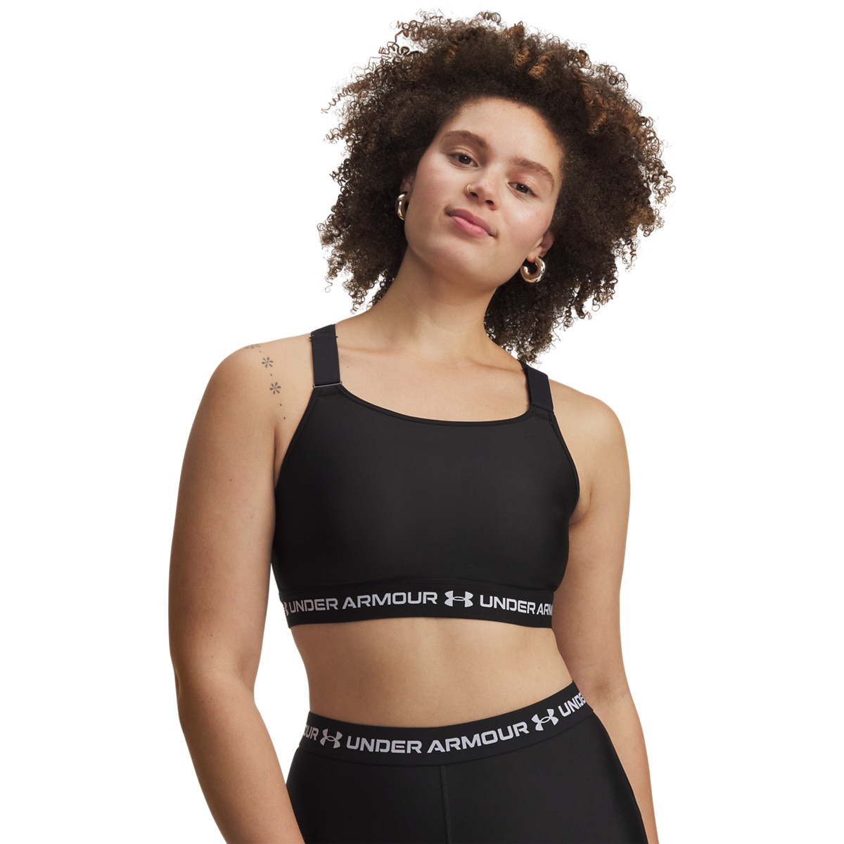 Damski biustonosz treningowy Under Armour HeatGear High - czarny