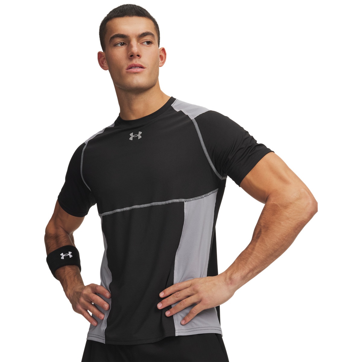 Męska koszulka treningowa Under Armour UA HG Elite Fitted SS - czarna
