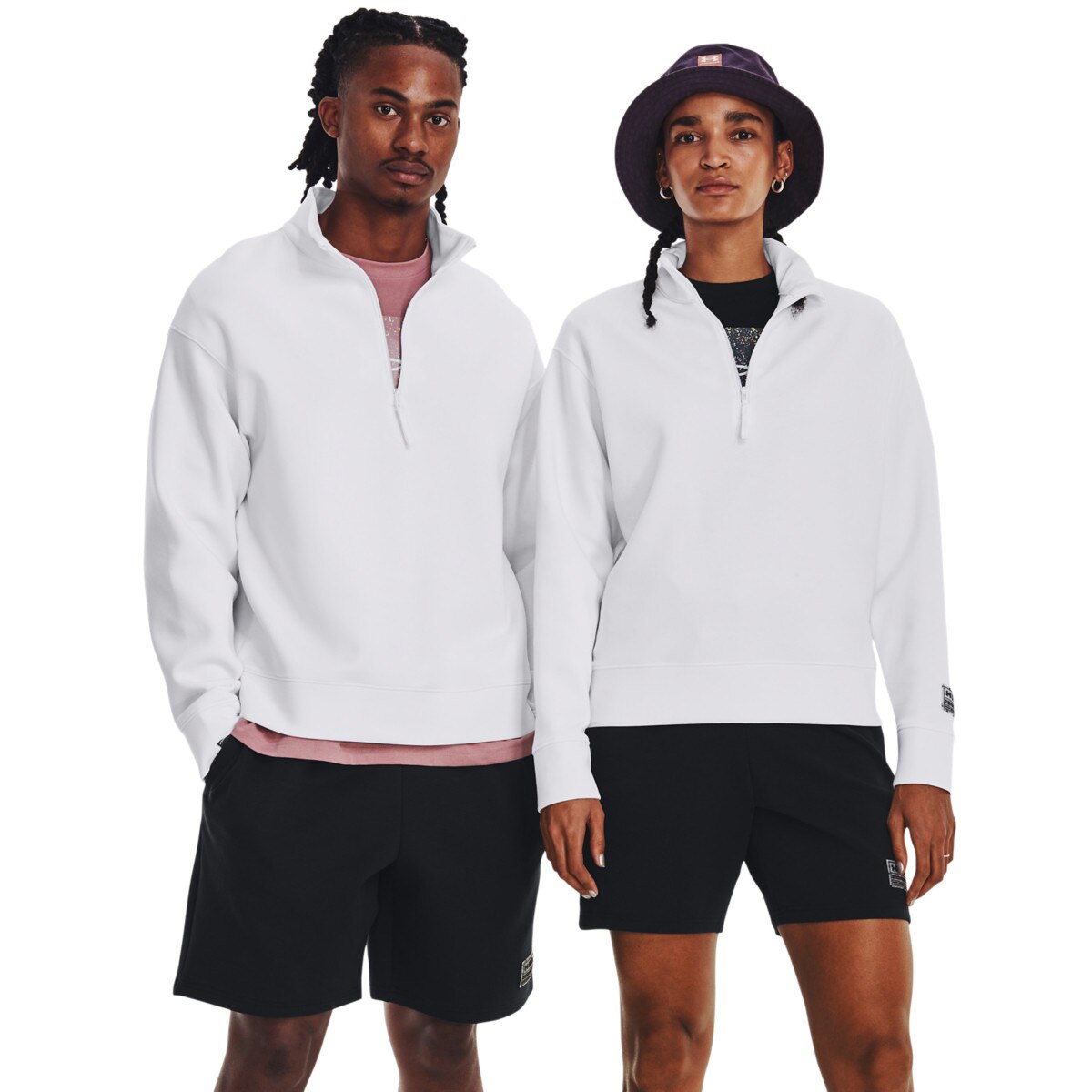 Bluza treningowa uniseks nierozpinana bez kaptura Under Armour UA Summit Knit 1/2 Zip - biała