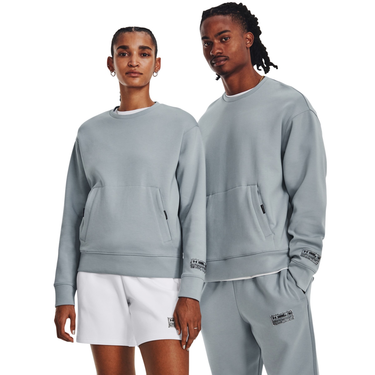 Bluza treningowa uniseks nierozpinana bez kaptura Under Armour UA Summit Knit Crew - szara