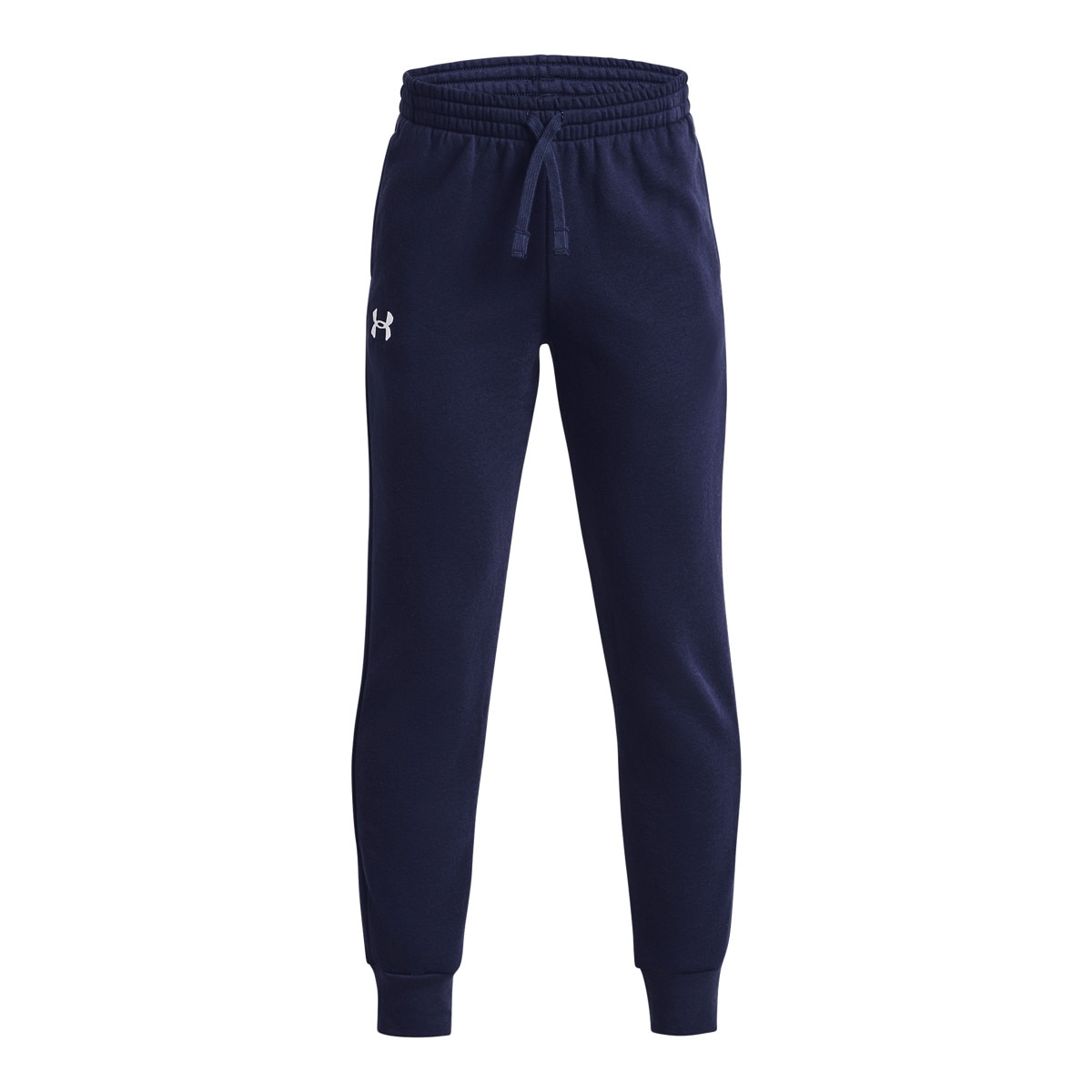 Chłopięce spodnie dresowe Under Armour UA Rival Fleece Joggers - granatowe
