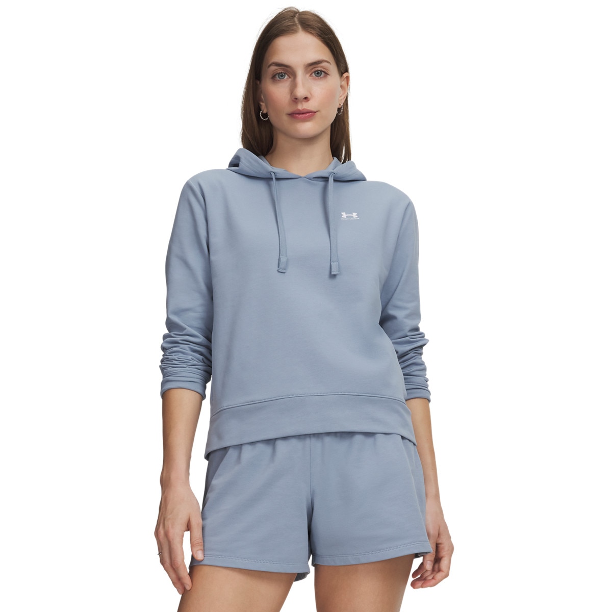 Damska bluza dresowa nierozpinana z kapturem Under Armour Sport Terry Hoodie - niebieska