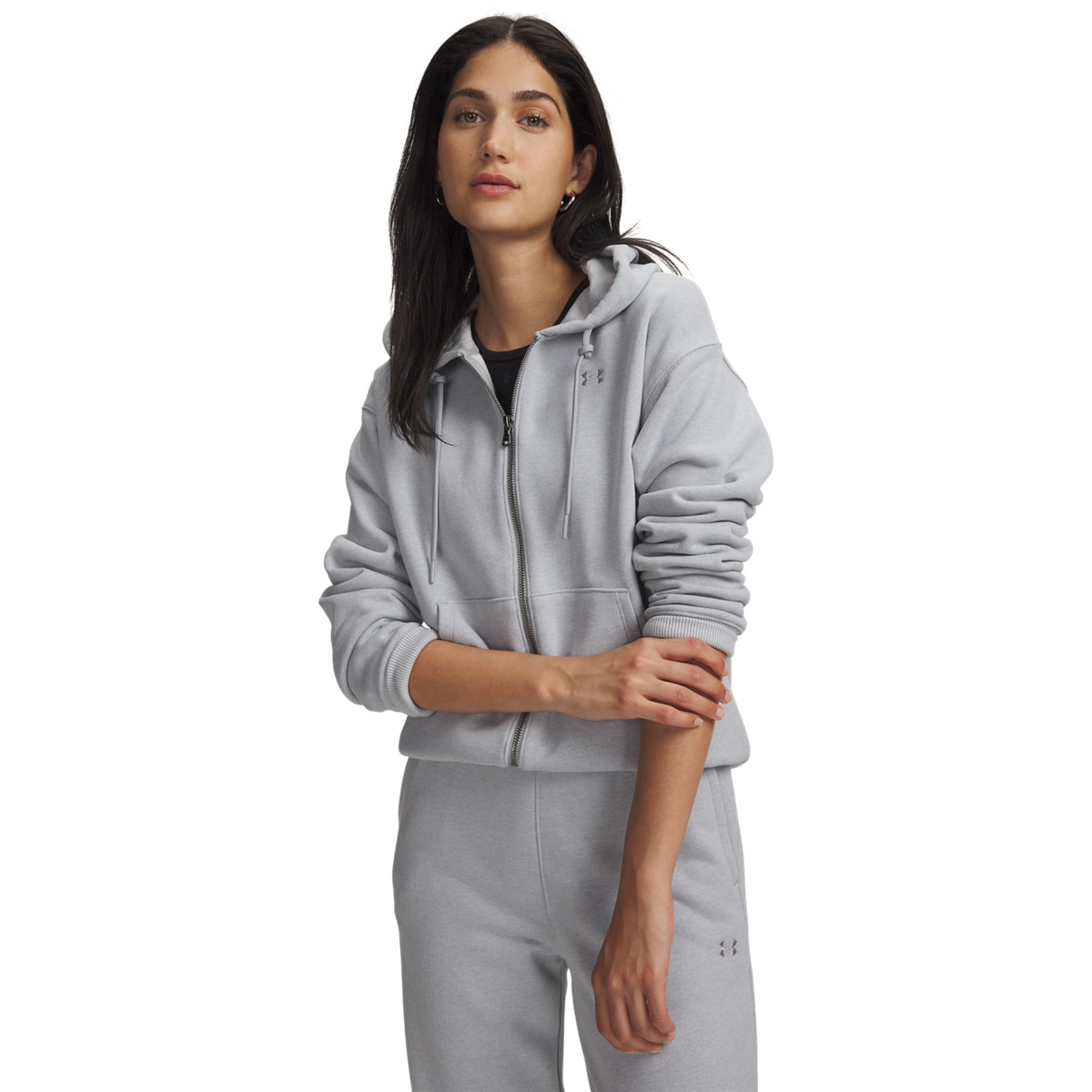 Damska bluza dresowa rozpinana z kapturem Under Armour UA Icon HWT Terry FZ - szara