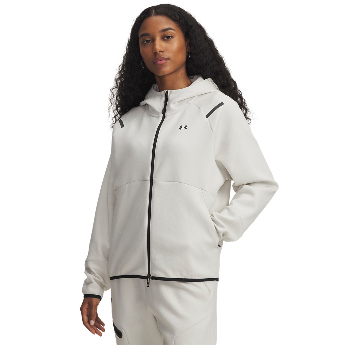 Damska bluza treningowa rozpinana z kapturem Under Armour Unstoppable Fleece FZ - biała