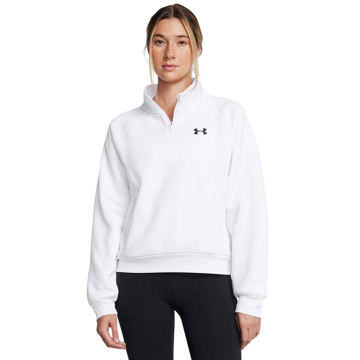 Damska bluza treningowa Under Armour UA  Armour Fleece Pro  Zip - biała