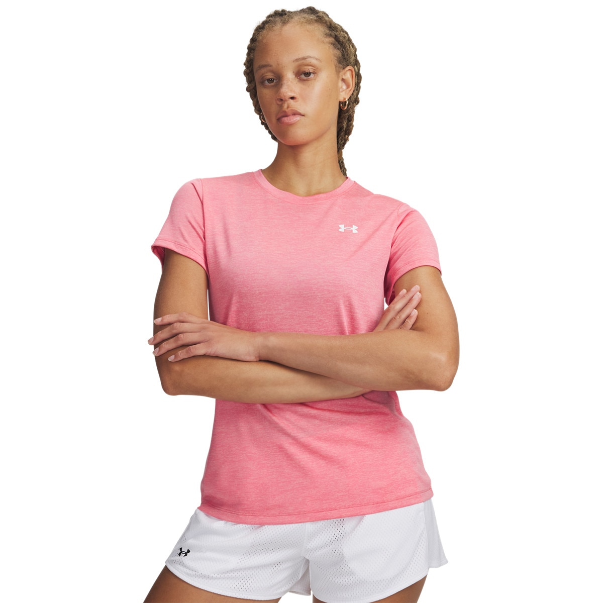 Damska koszulka treningowa Under Armour Tech SSC- Twist - różowa