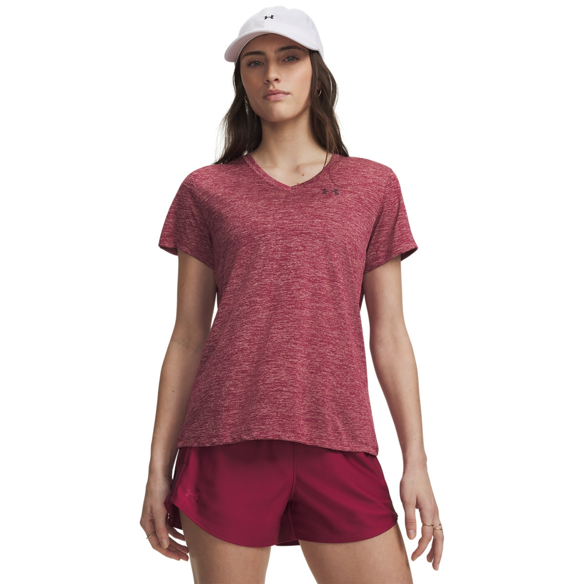 Damska koszulka treningowa Under Armour Tech SSV - Twist - różowa