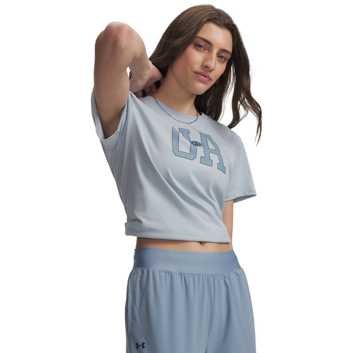 Damska koszulka z krótkim rękawem Under Armour UA W ICON FLCE GRAPHC SS - niebieska