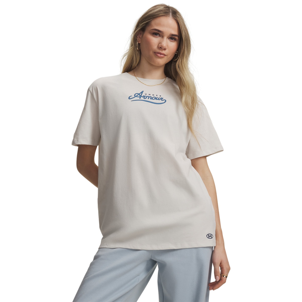 Damska koszulka z krótkim rękawem Under Armour UA W RIVAL WM GRAPHIC S - biała